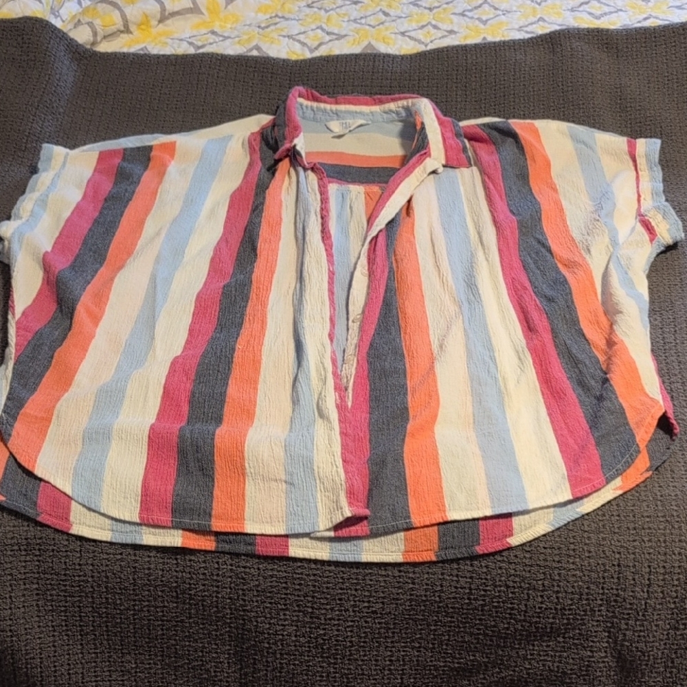 Time and Tru Colorful Striped Tee